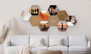 Een originele manier om je muur te decoreren hexagon foto's